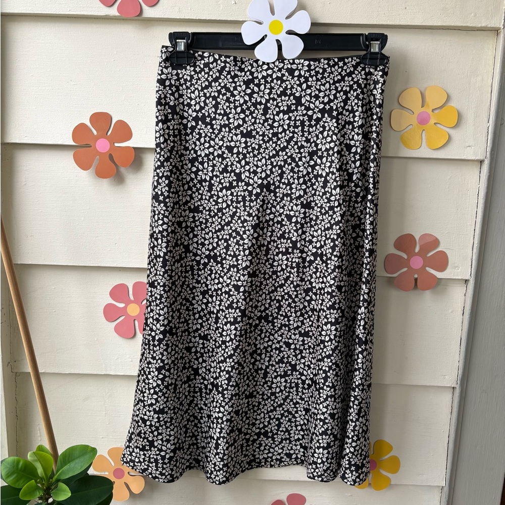 Floral Black and White Women's Skirt